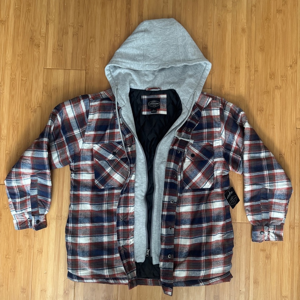Mens Hooded Flannel